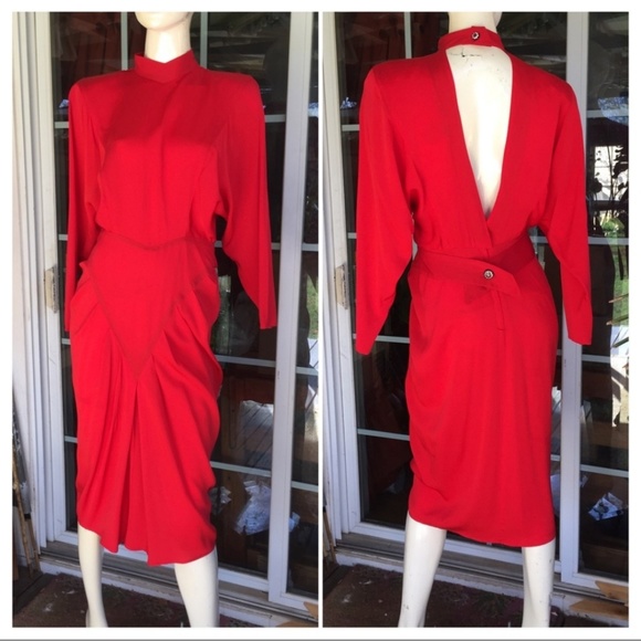 Vintage Dresses & Skirts - Stunning vintage red dress 80s 90s